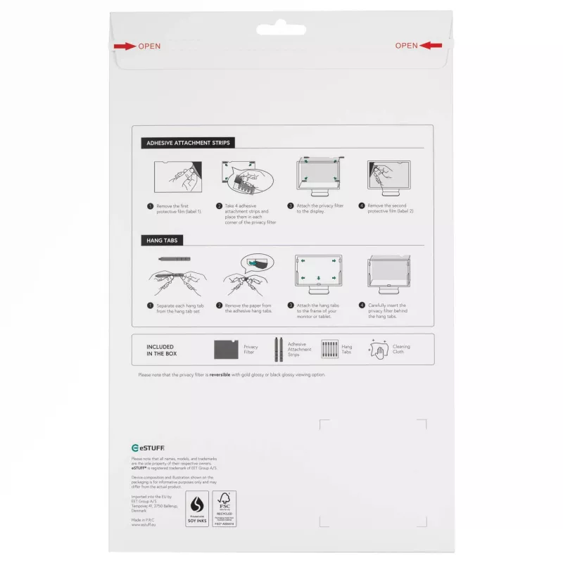 eSTUFF GLBG14310175 display-privacyfilter 35,6 cm (14 inch) laptop frameloze display-privacyfilter
