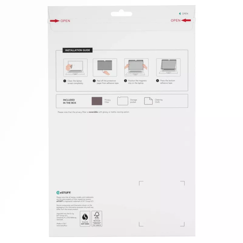 eSTUFF GLBMMB15 display-privacyfilter 39,1 cm (15,4 inch) laptop frameloze display-privacyfilter