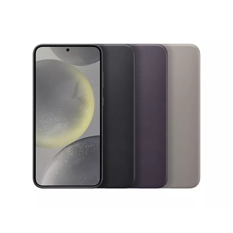 Vegan leer hoesje Samsung Galaxy S24+ taupe monochroom