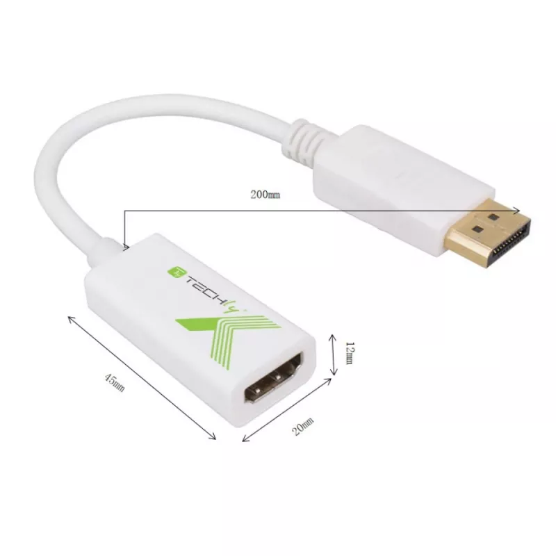 Techly IADAP DP-HDMIFP videokabeladapter 0,2 m DisplayPort HDMI wit