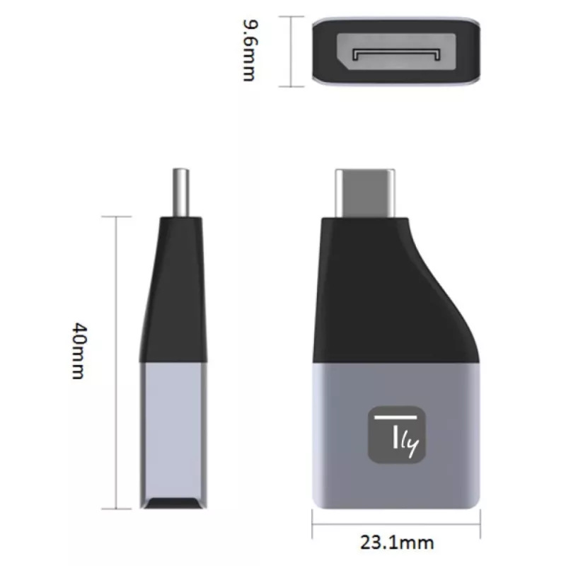 Techly IADAP USBC-DP4K USB-grafische adapter 3840 x 2160 pixels zwart, zilver