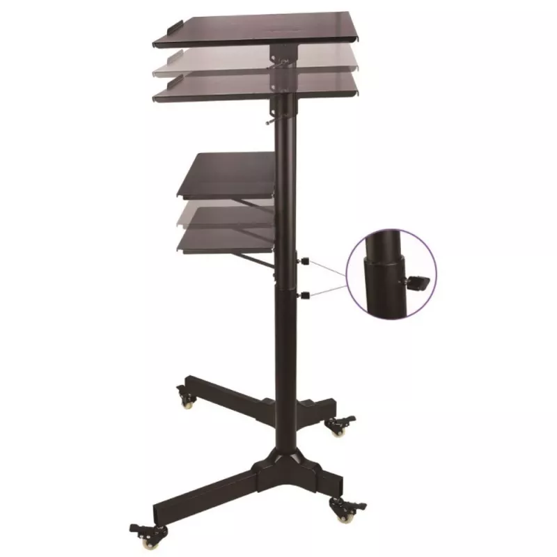 Techly ICA-TB TPM-1BK universele notebook-/projectortrolley, 103-125 cm, zwart
