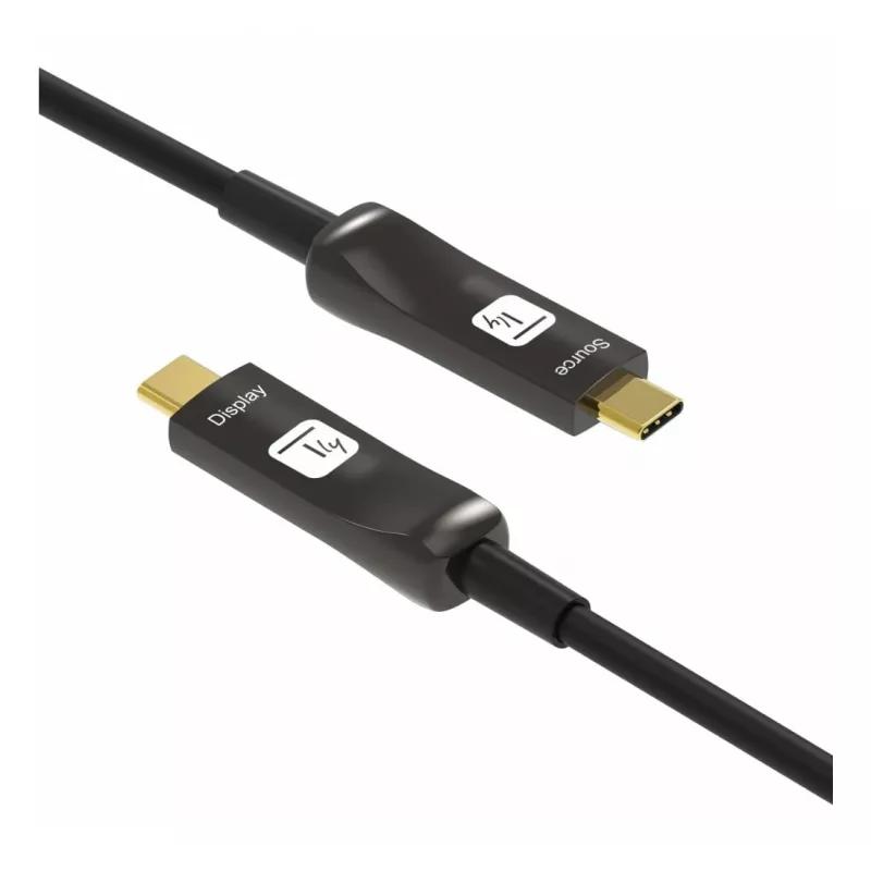 Techly ICOC-U3C-HY-020 USB-kabel 20 m USB-C zwart