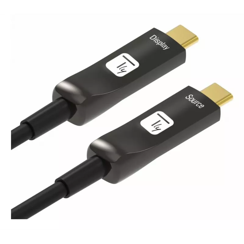 Techly ICOC-U3C-HY-020 USB-kabel 20 m USB-C zwart