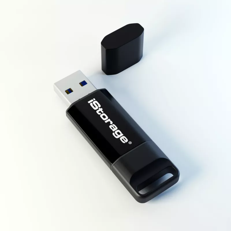 iStorage datAshur BT IS-FL-DBT-256-64 versleutelde USB-stick, 64 GB, USB 3.2 Gen 1, smartphoneauthenticatie via Bluetooth, AES-XTS 256-bit hardwareversleuteling, tweefactorauthenticatie via sms, klaar voor beheer op afstand