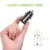 Techly mini auto-oplader USB-A en USB-C Quick Charge 3.0 38W in zwart metaal