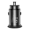 Techly mini auto-oplader USB-A en USB-C Quick Charge 3.0 38W in zwart metaal