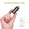 Techly mini auto-oplader USB-A en USB-C Quick Charge 3.0 38W in zwart metaal