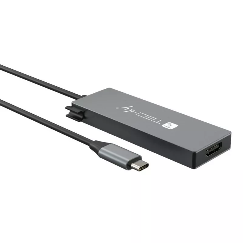 Techly IUSB32C-HUB4HPD laptop-dockingstation/port-replicator bedraad USB 3.2 Gen 2 (3.1 Gen 2) Type-C grijs