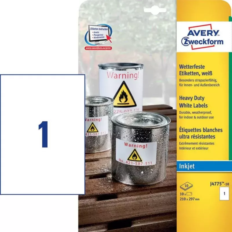 Zelfklevend etiket rechthoekig AVERY J4775-10