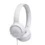JBL Tune 500 JBLT500WHT on-ear-koptelefoon, bedraad, microfoon, klittenvrije platte kabel, wit