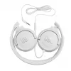 JBL Tune 500 JBLT500WHT on-ear-koptelefoon, bedraad, microfoon, klittenvrije platte kabel, wit