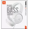 JBL Tune 500 JBLT500WHT on-ear-koptelefoon, bedraad, microfoon, klittenvrije platte kabel, wit