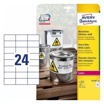Zelfklevend etiket voor printer Avery L4718-20