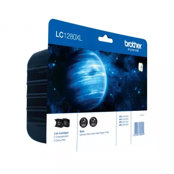 Brother inktpatronen-pack: zwart x2, zwart, pigmentinkt, 2 stuks, 2400 pagina's, dubbelpack
