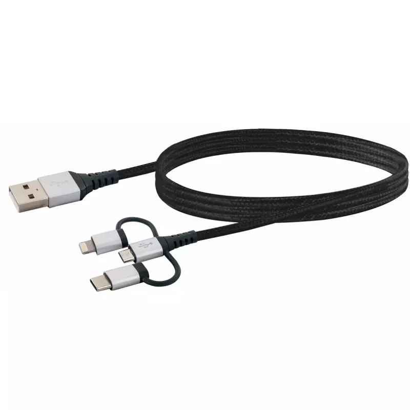 USB-kabel Schwaiger LKU 100 1,5m USB 2.0 A Micro-USB B zwart zilver