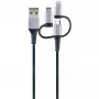 USB-kabel Schwaiger LKU 100 1,5m USB 2.0 A Micro-USB B zwart zilver
