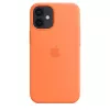 Hoesje Apple iPhone 12 mini siliconen case met MagSafe kumquat