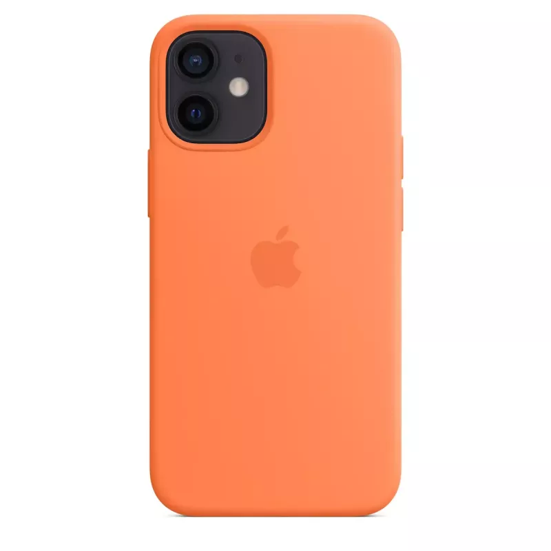 Hoesje Apple iPhone 12 mini siliconen case met MagSafe kumquat
