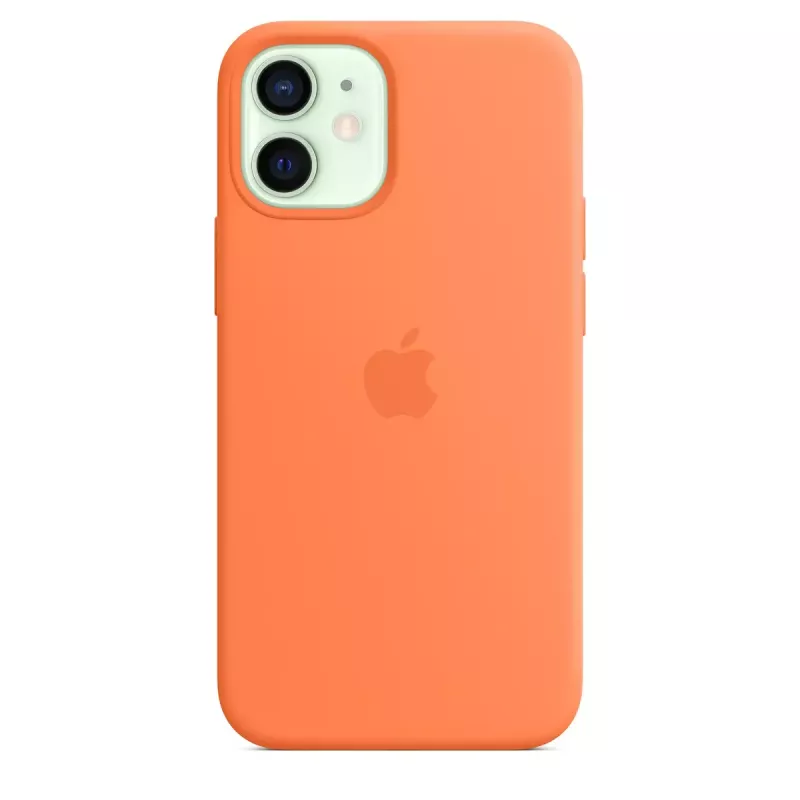 Hoesje Apple iPhone 12 mini siliconen case met MagSafe kumquat