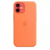 Hoesje Apple iPhone 12 mini siliconen case met MagSafe kumquat