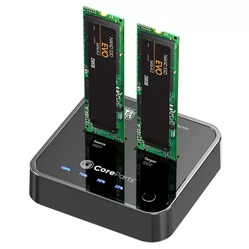 CoreParts MS-CLONER-SATA dockingstation USB 3.2 Gen 2 (3.1 Gen 2) Type-C zwart