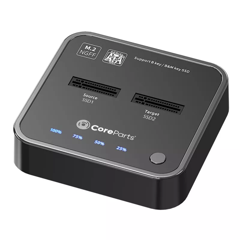 CoreParts MS-CLONER-SATA dockingstation USB 3.2 Gen 2 (3.1 Gen 2) Type-C zwart