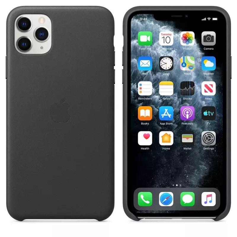 Cover Apple iPhone 11 Pro Max Leder Case zwart