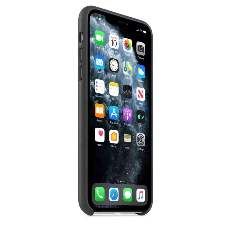 Cover Apple iPhone 11 Pro Max Leder Case zwart