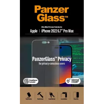 PanzerGlass ® Privacy Screen Protector iPhone 14 Pro Max | Ultra-Wide Fit met EasyAligner