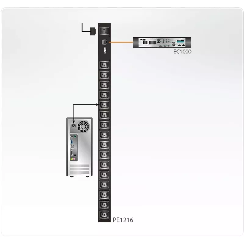 ATEN PE1216 stroomverdeeleenheid (PDU) 16 AC-uitgangen zwart