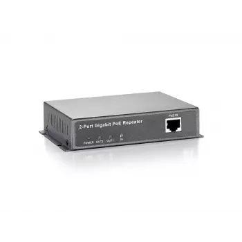 LevelOne Gigabit PoE-repeater, cascadeerbaar, 2 PoE-uitgangen, netwerkrepeater, 100 m, 1000 Mbit/s, full-duplex, half-duplex, 10/100/1000Base-T(X), IEEE 802.3x