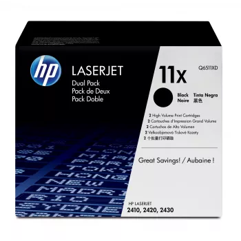 HP 11X 2-pack high yield zwart originele LaserJet tonercartridges tonercartridge 2 stuks