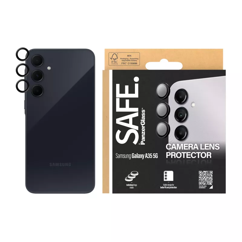 PanzerGlass SAFE. by ® cameralensbescherming zwart Samsung Galaxy A35 5G