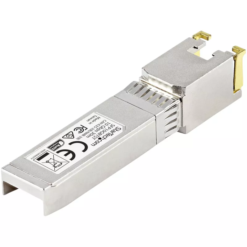 StarTech.com MSA-conforme SFP+-transceivermodule - 10GBASE-T ~ MSA niet-gecodeerde SFP+-module - 10GBASE-T - SFP naar RJ45 Cat6/Cat5e - 10GE Gigabit Ethernet SFP+ - RJ-45 30 m