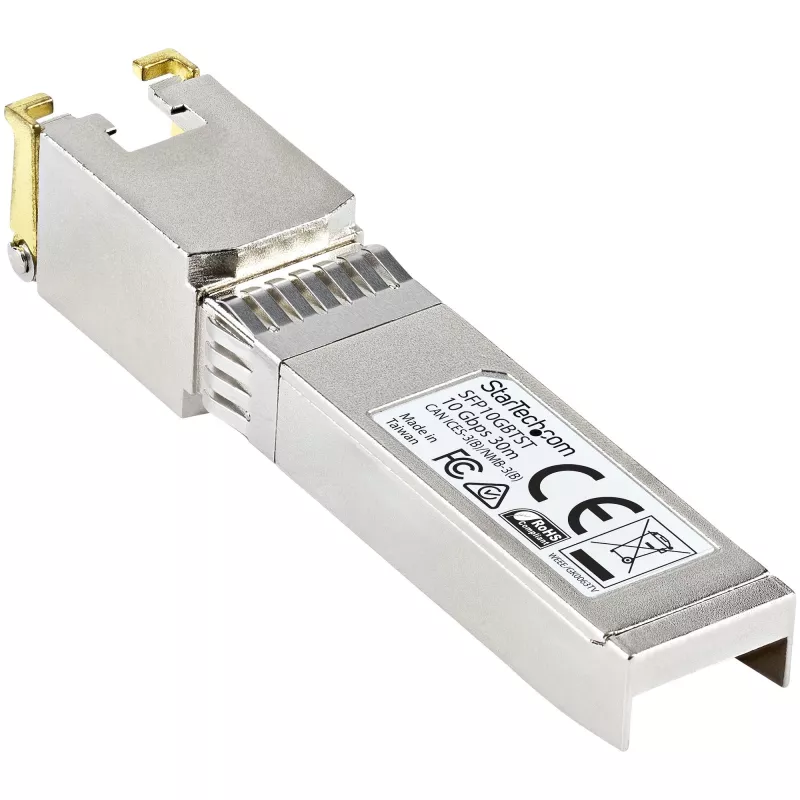 StarTech.com MSA-conforme SFP+-transceivermodule - 10GBASE-T ~ MSA niet-gecodeerde SFP+-module - 10GBASE-T - SFP naar RJ45 Cat6/Cat5e - 10GE Gigabit Ethernet SFP+ - RJ-45 30 m