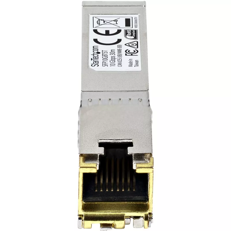 StarTech.com MSA-conforme SFP+-transceivermodule - 10GBASE-T ~ MSA niet-gecodeerde SFP+-module - 10GBASE-T - SFP naar RJ45 Cat6/Cat5e - 10GE Gigabit Ethernet SFP+ - RJ-45 30 m