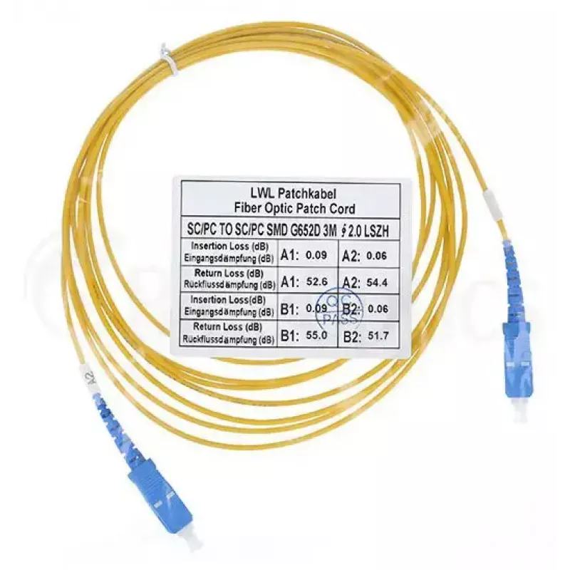 Glasvezelkabel BlueOptics SFP2222BU30MK SC G.657.A1 30 m geel