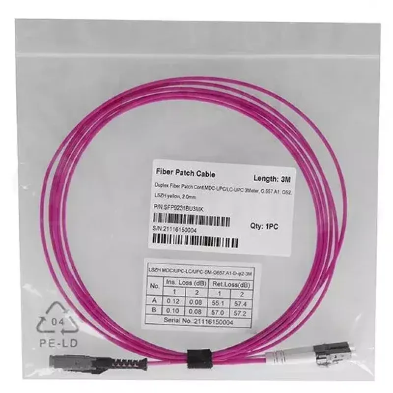Glasvezelkabel BlueOptics SFP9231FU10MK MDC LC OM4 10 m magenta