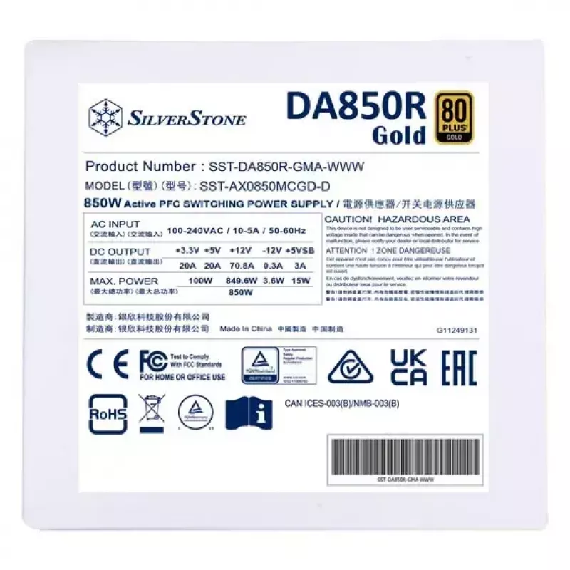 Voeding Silverstone DA850R 850 W