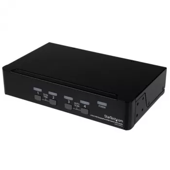 StarTech.com 4-poorts USB DisplayPort KVM-switch met audio, 3840 x 2400 pixels, zwart