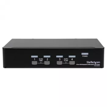 StarTech.com 4-poorts USB DisplayPort KVM-switch met audio, 3840 x 2400 pixels, zwart