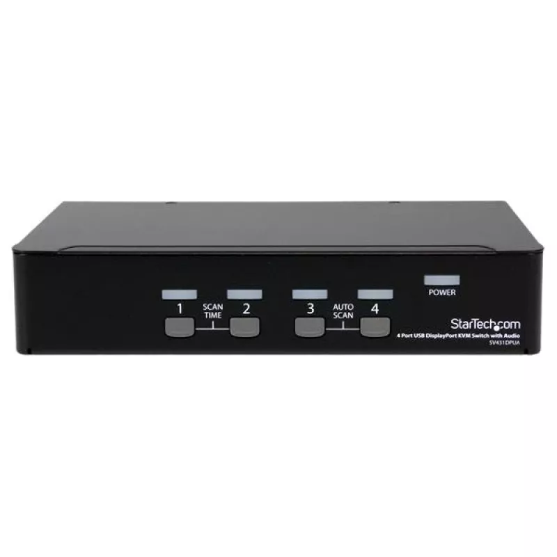 StarTech.com 4-poorts USB DisplayPort KVM-switch met audio, 3840 x 2400 pixels, zwart