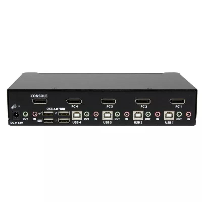 StarTech.com 4-poorts USB DisplayPort KVM-switch met audio, 3840 x 2400 pixels, zwart