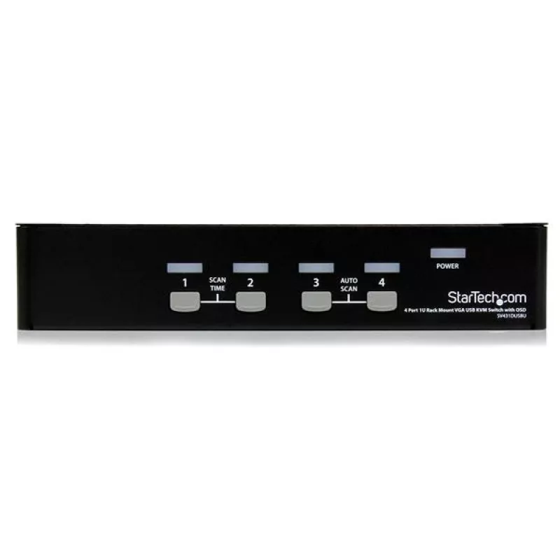 StarTech.com 4-poorts 1HE rackmount USB KVM-switch met OSD, 1920 x 1440 pixel, rackmontage, 5,4 W, 1HE, zwart