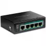 Netwerkswitch TRENDnet TI-B541 unmanaged 5-poorts Gigabit Ethernet (10/100/1000) met PoE, zwart