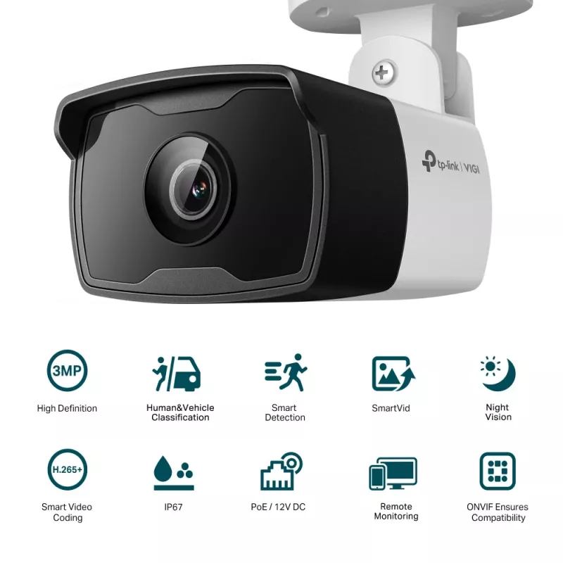 TP-Link VIGI C330I(4MM) beveiligingscamera bullet IP-beveiligingscamera buiten 2304 x 1296 pixel plafond/wand/mast