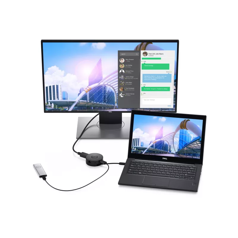 DELL DA300 bedrade USB 3.2 Gen 2 (3.1 Gen 2) Type-C zwart