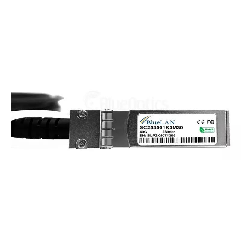 DAC-kabel BlueOptics X4DACBL3-BL 3m QSFP 4x SFP+ zwart