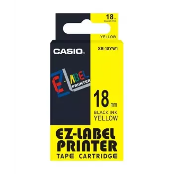 Etiketteerband Casio XR-18YW1 zwart op geel
